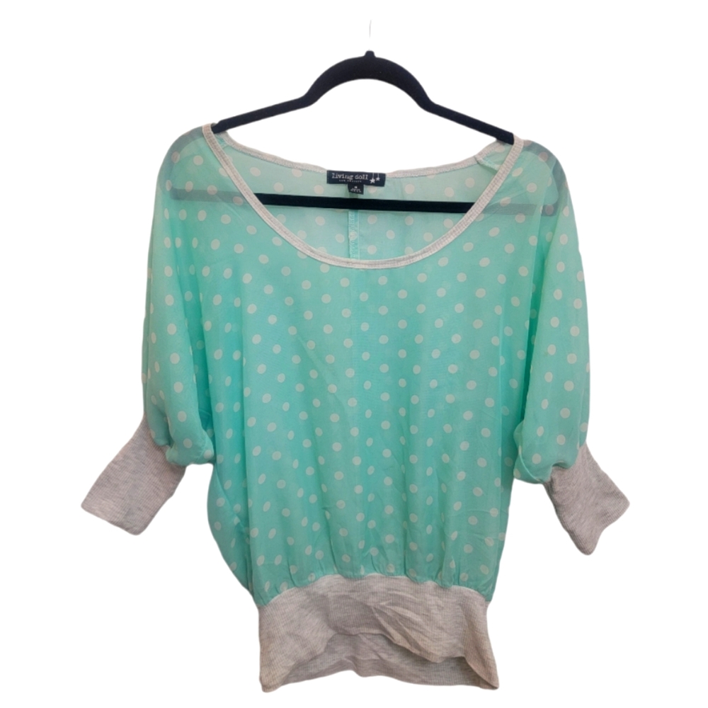 Mint Dot Dolman Top